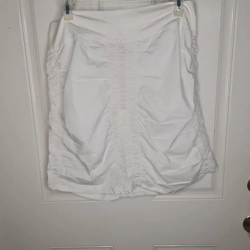 Wearables by XCVI white ruched pull on skirt women's petite XL - Picture 1 of 4